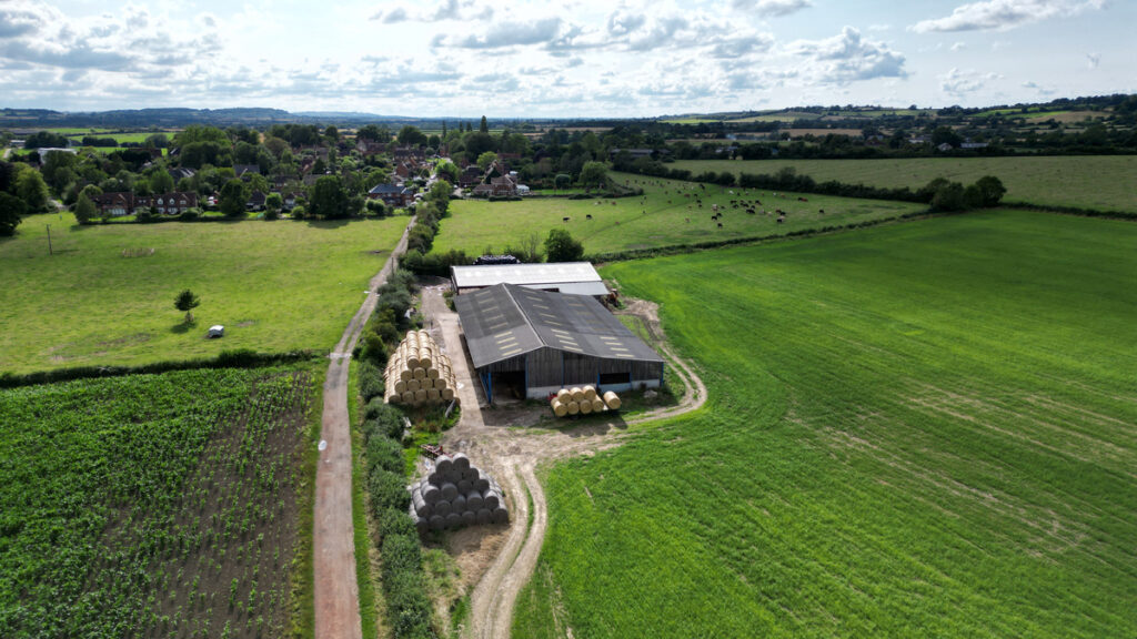 Farm building drone imager. Drone imagery taken by drone operated by Sky Eye Imagery.