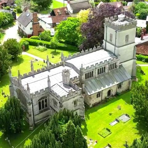 Drone image of a beautiful church in Buckinghamshire by Sky Eye Imagery