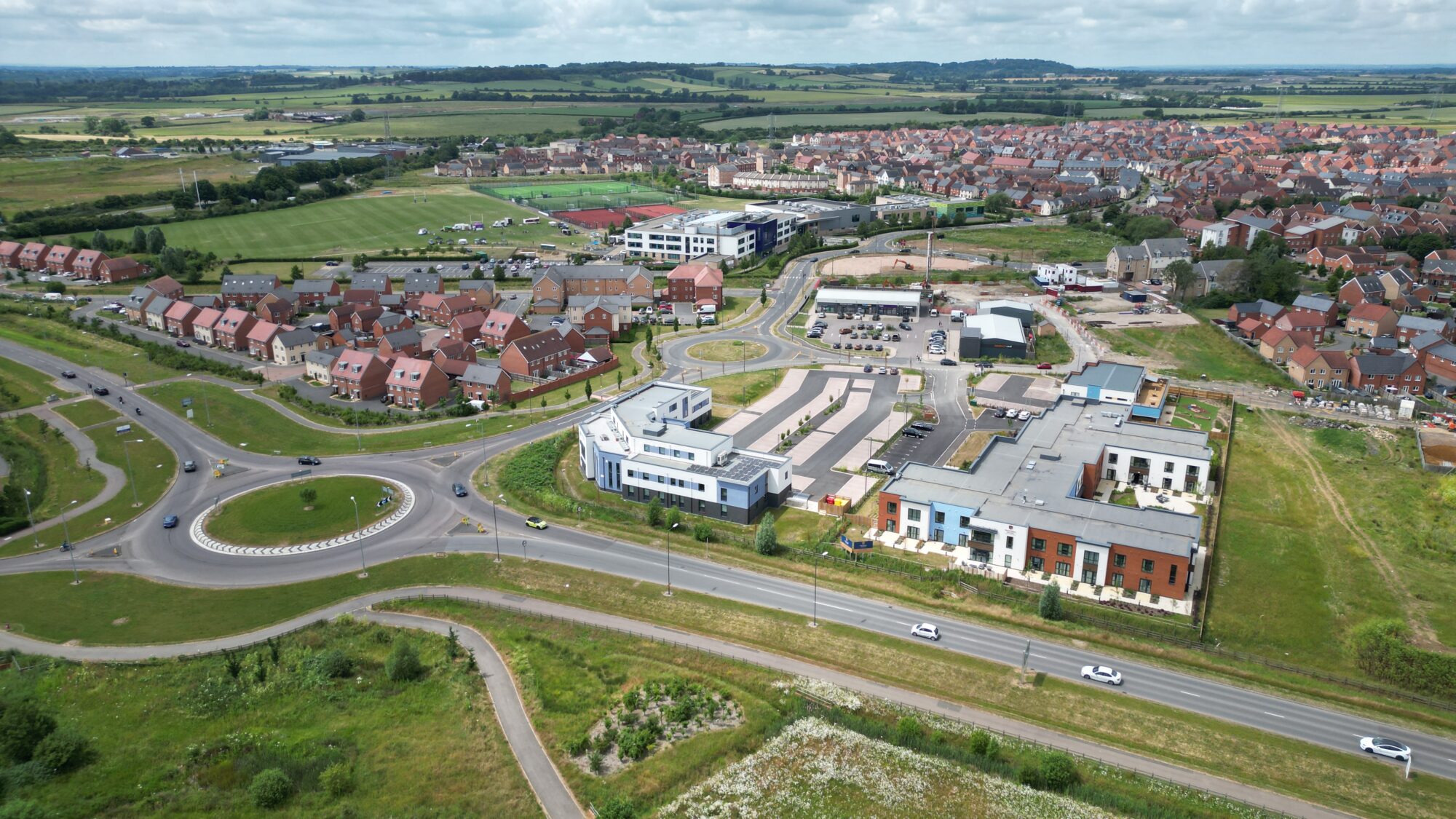 Drone imagery augmented with annotations to highlight you development.