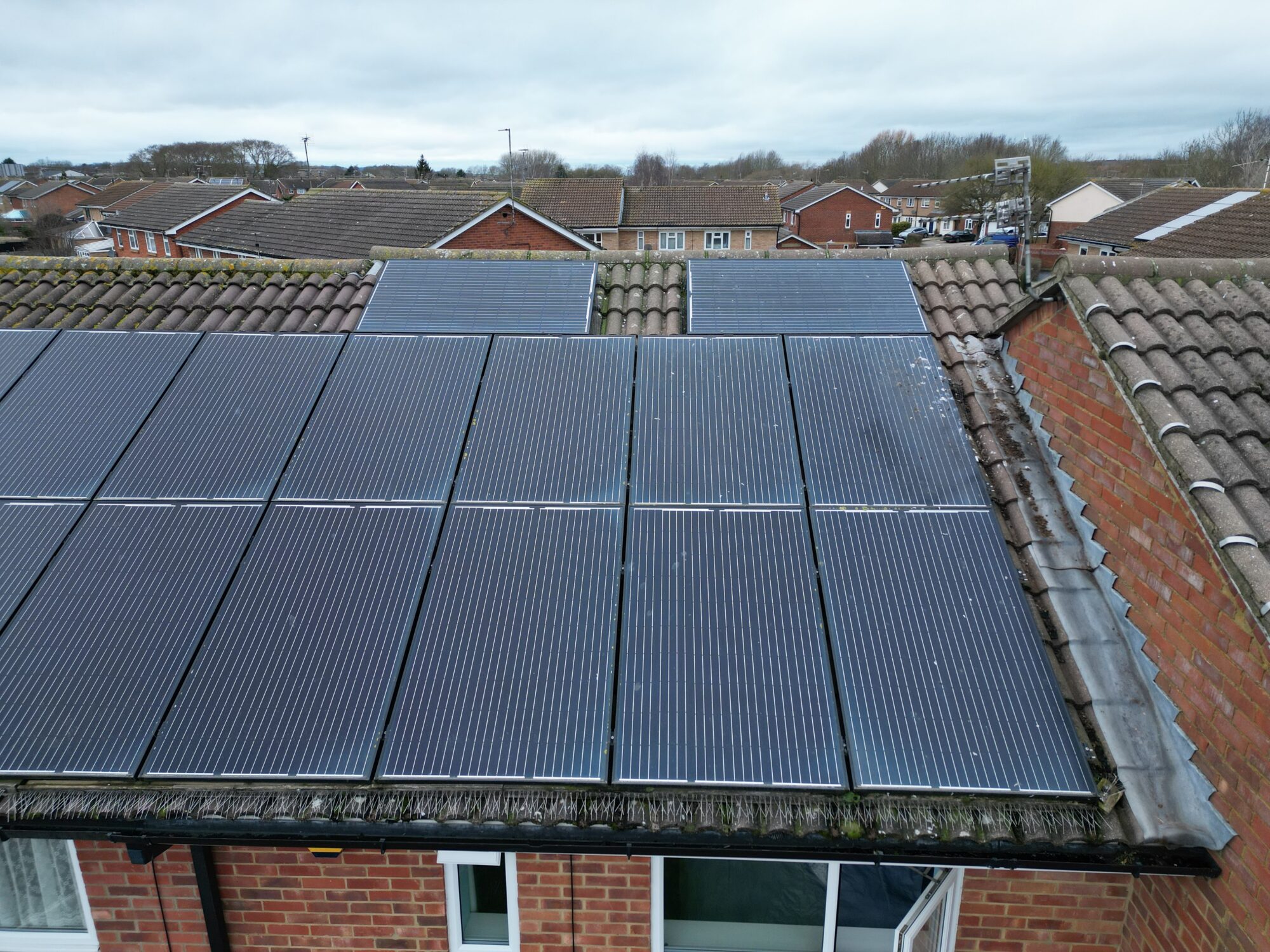 An oblique view of the solar panels from the drone will allow you to see if there are any birds nesting underneath.