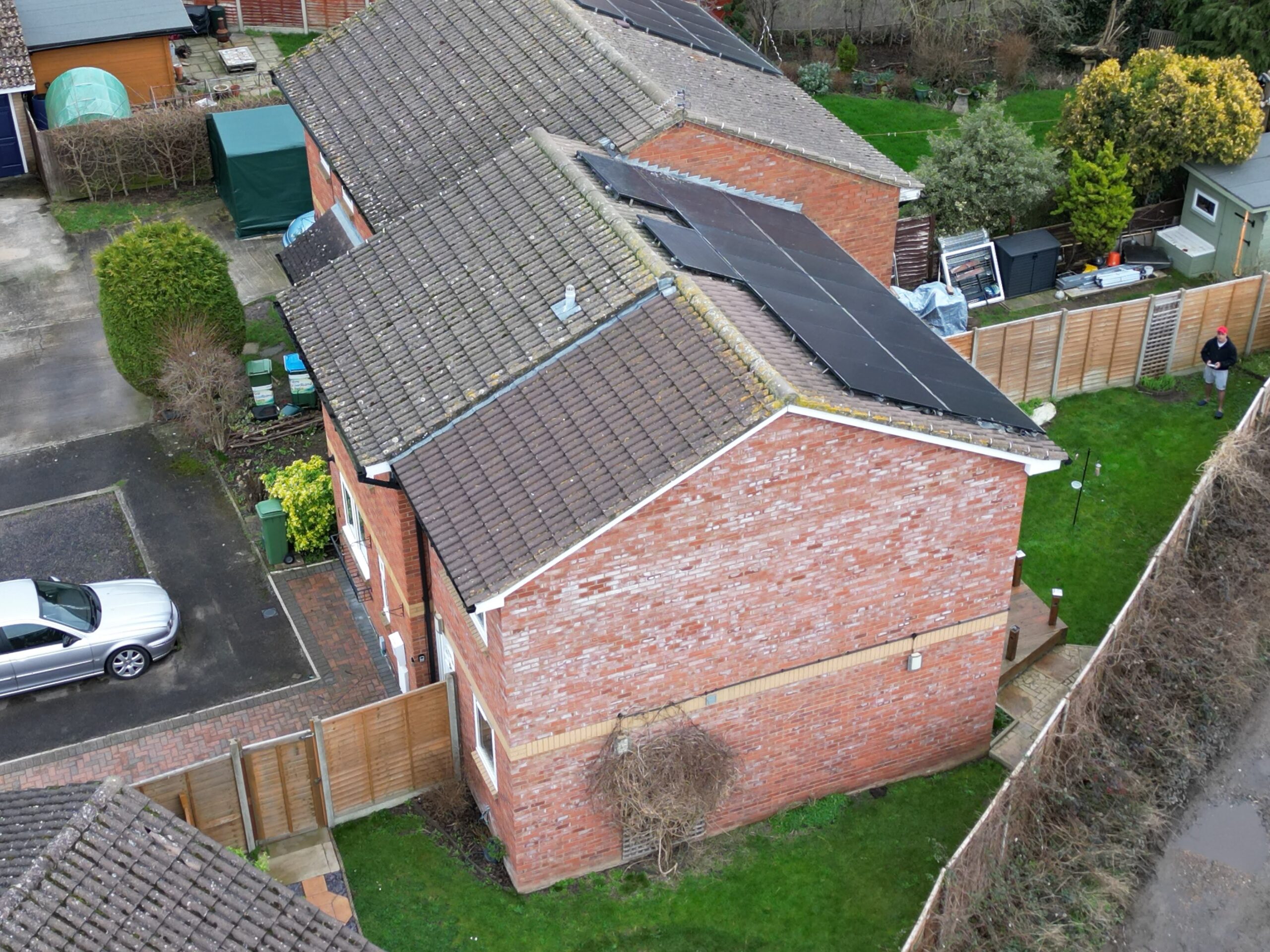 A wide angle view of a building's' solar panels gives you a view you do not normally see.