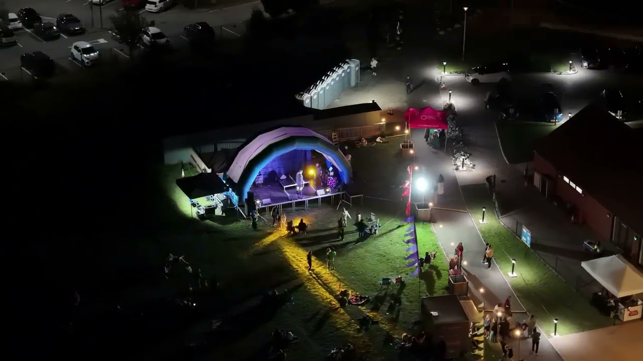 Drone photography of a concert event