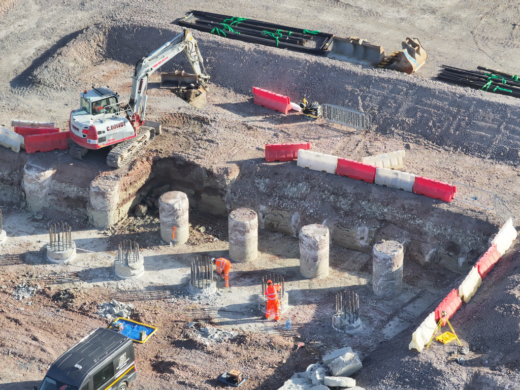 Drone imagery of construction works that can be used for marketing purposes.