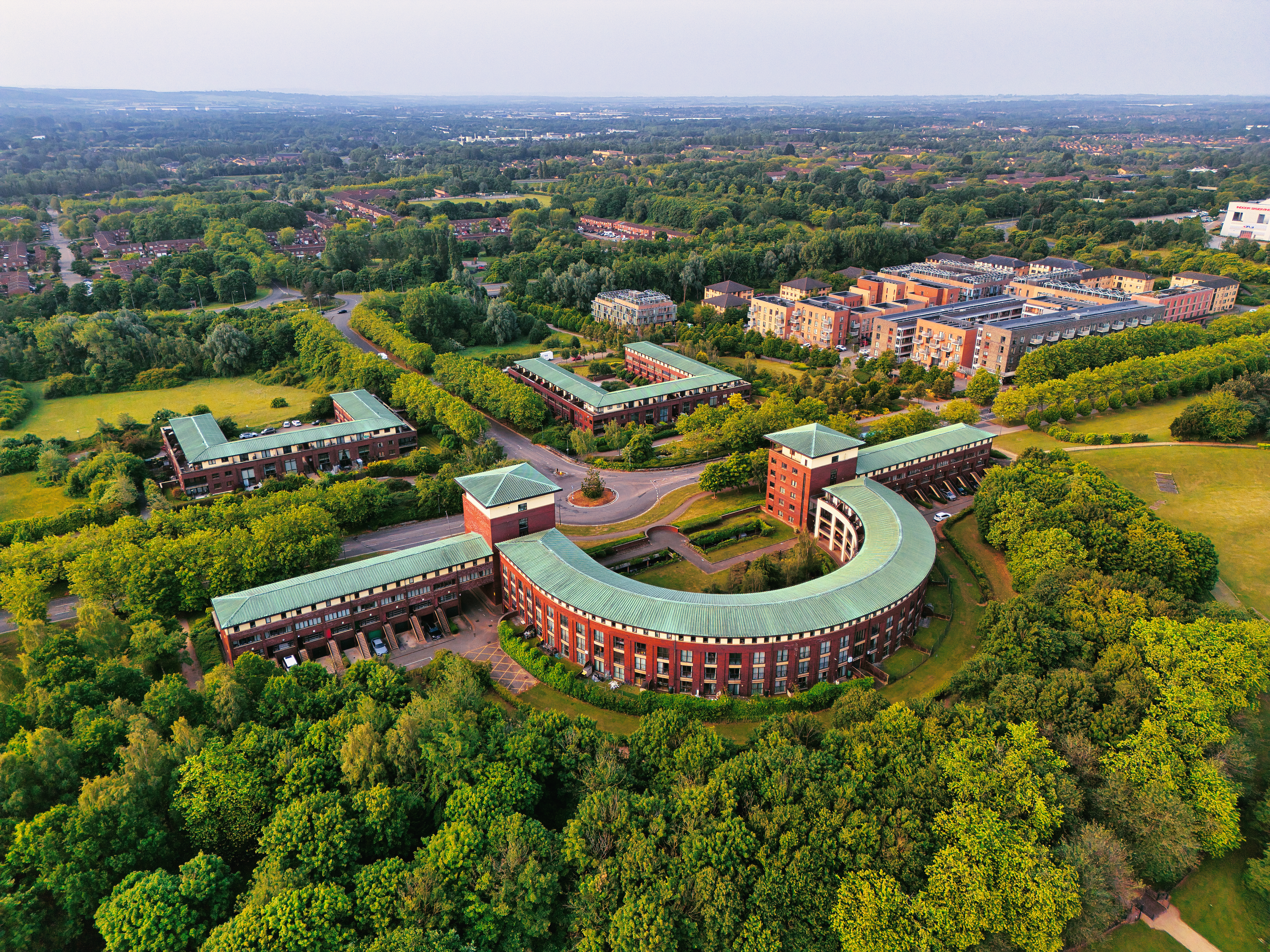 Aerial image of Campbell Heights in Milton Keynes