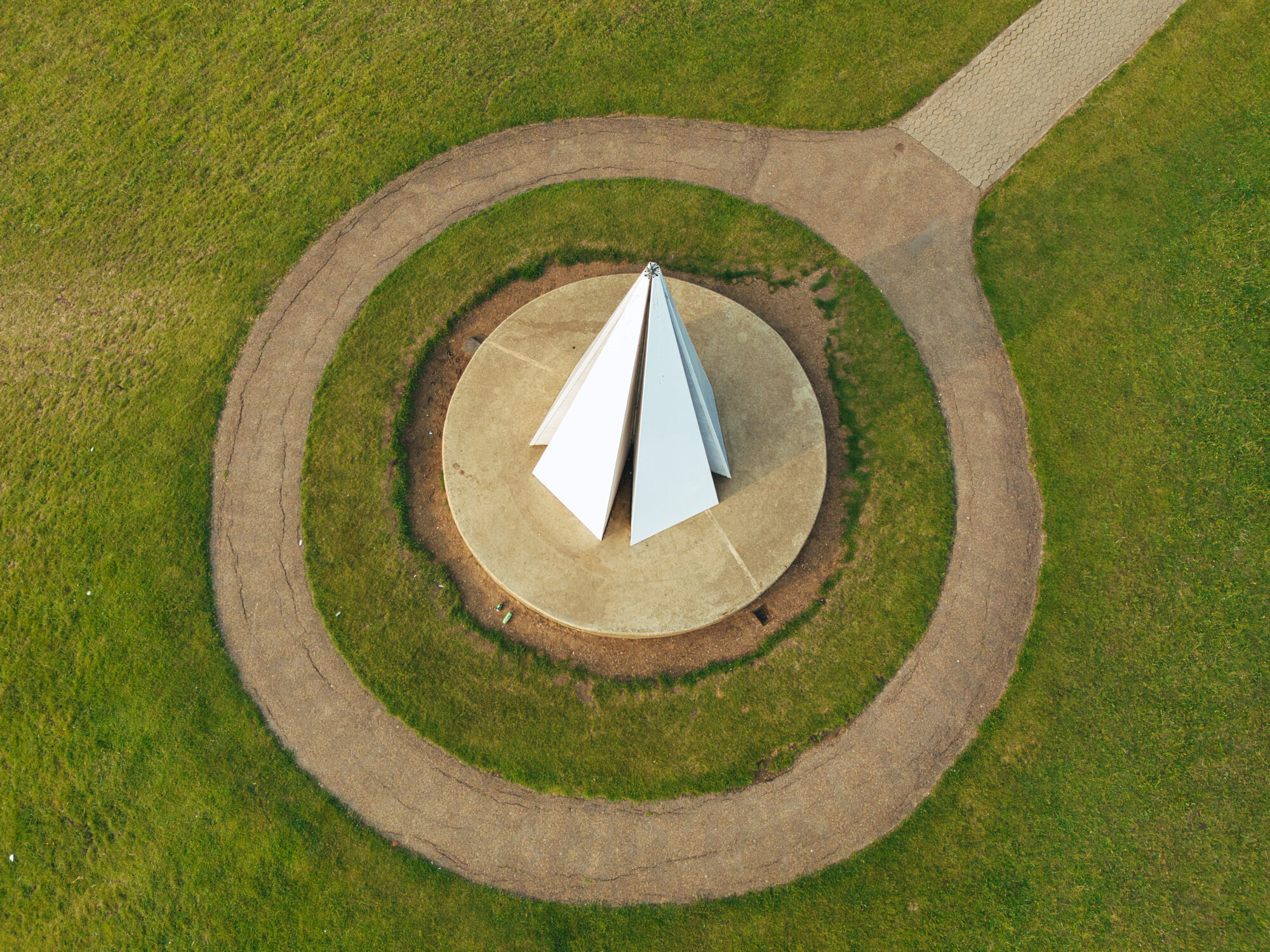 Drone image of the Light Pyramid in Milton Keynes