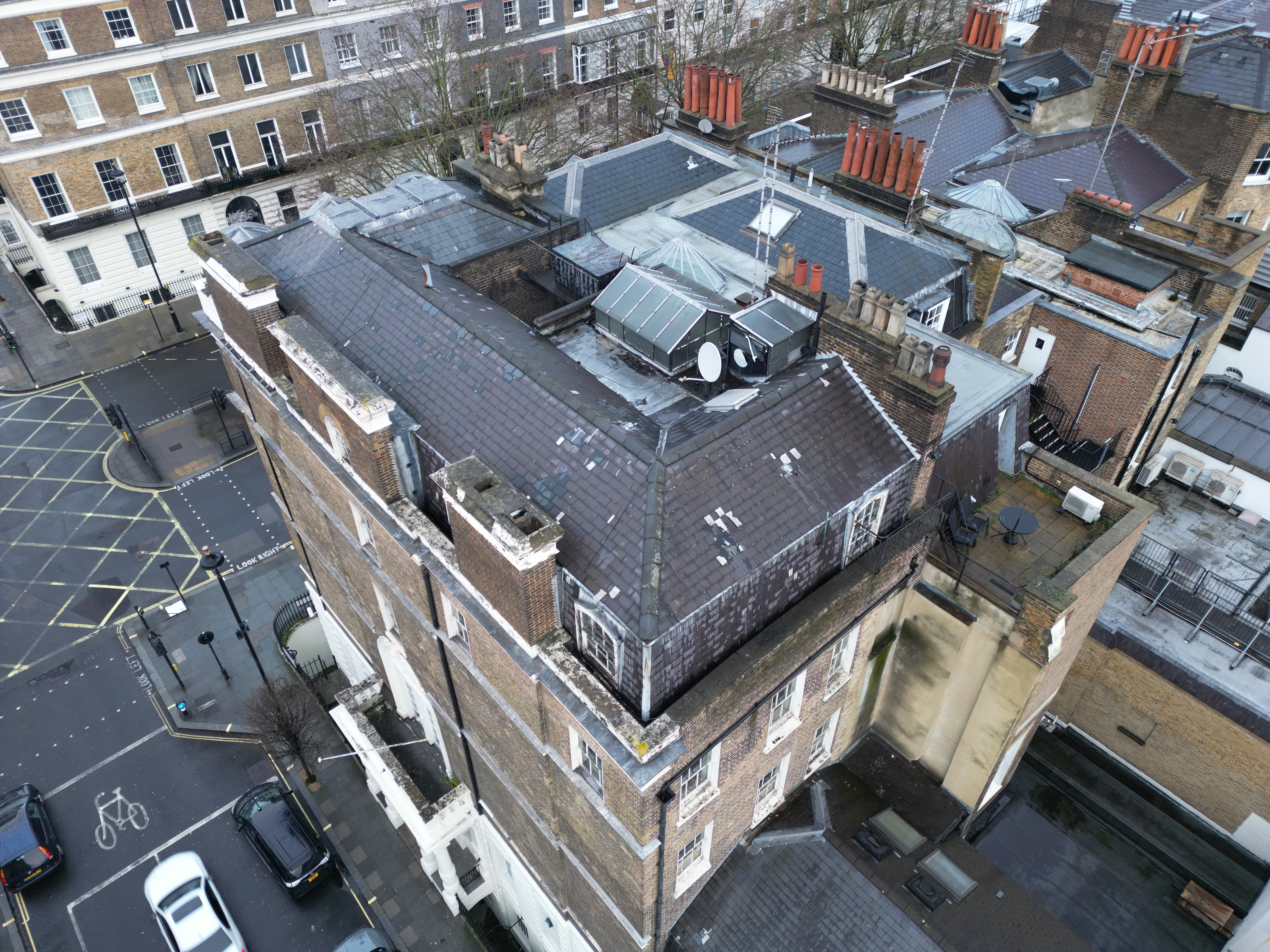 Drone imagery can be used to survey inaccessible areas.