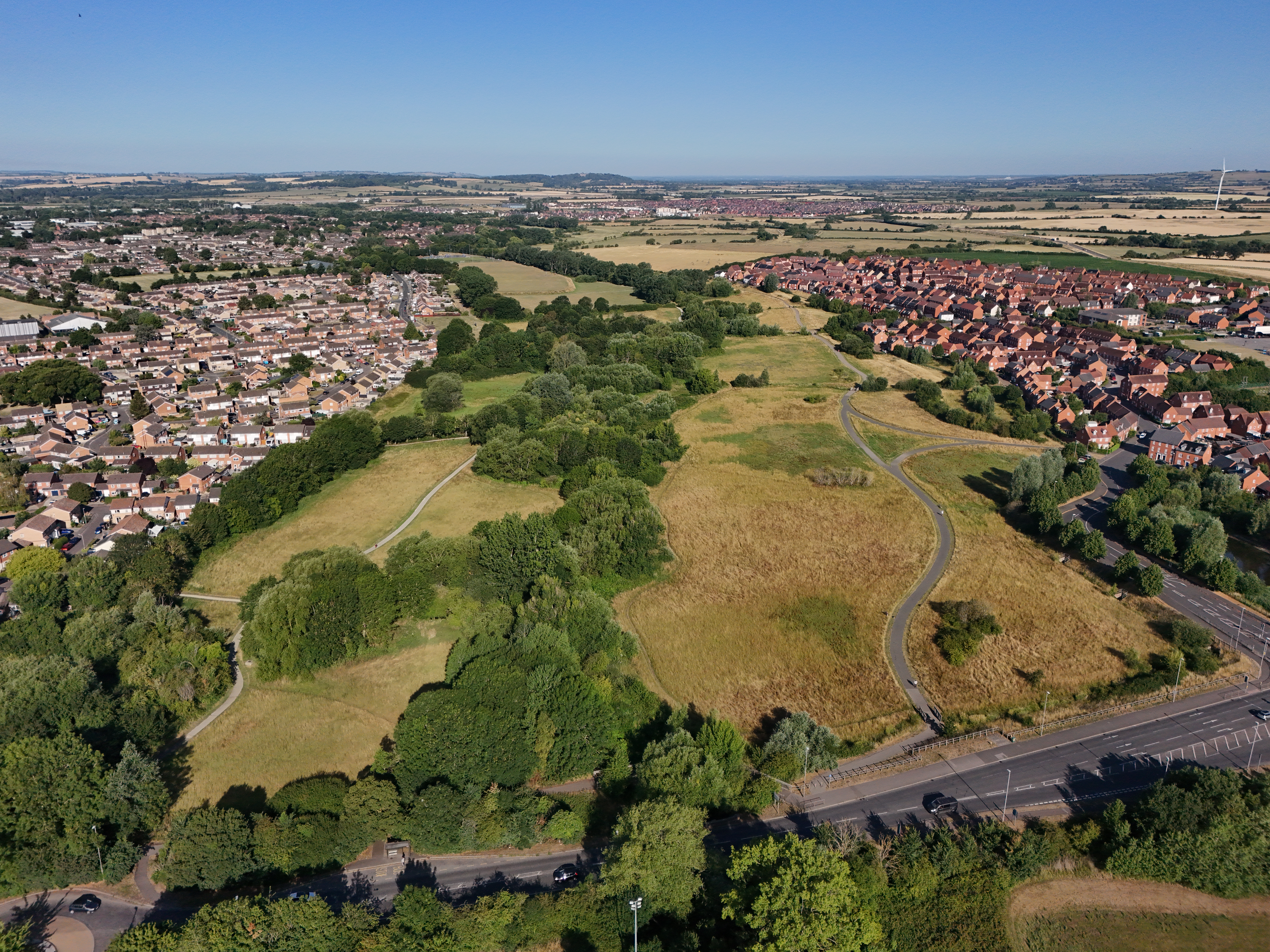 Buckingham Park with the River Thame flowing through on the 10 July 25