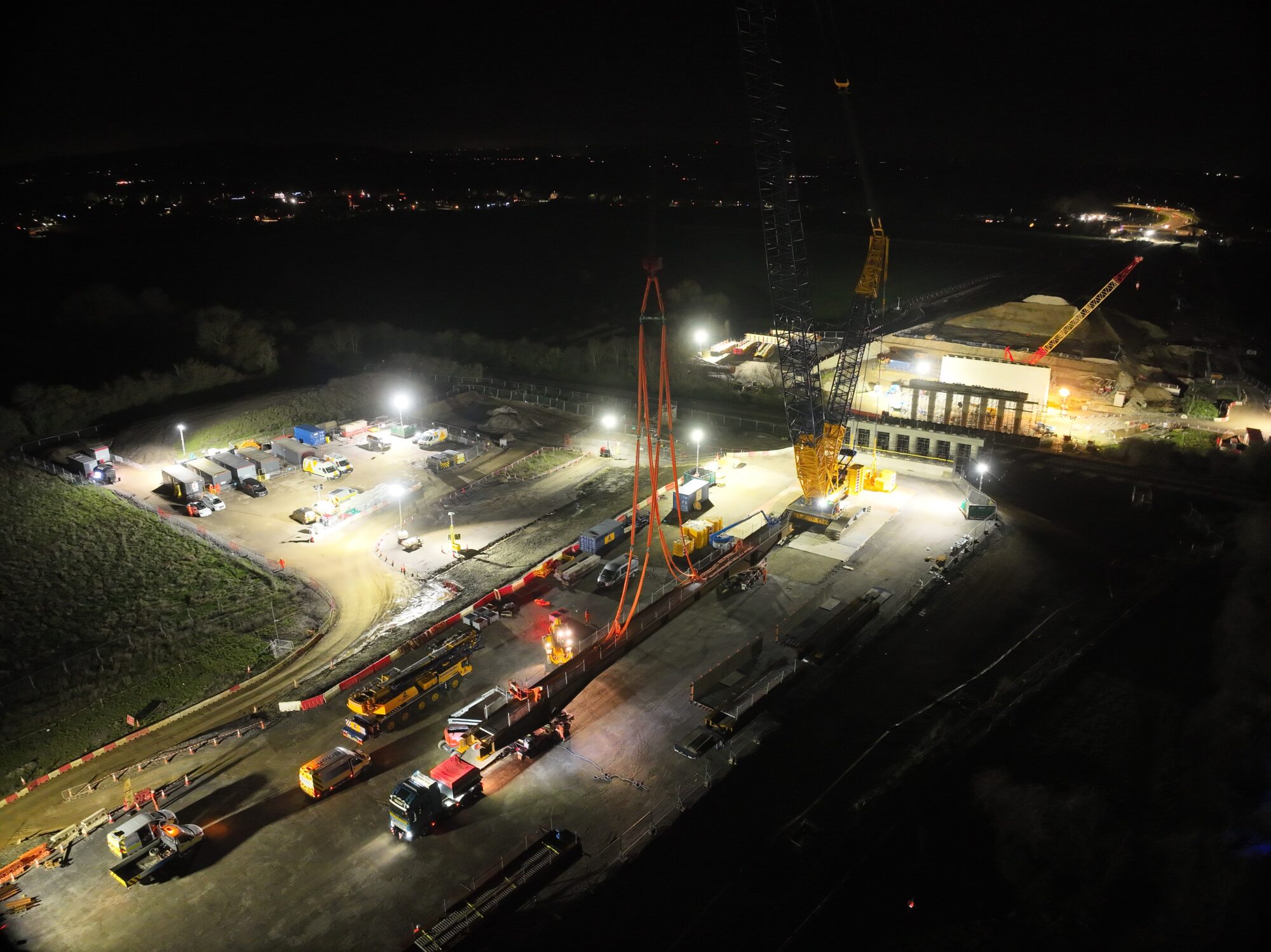 Attachments have been placed onto the first beam