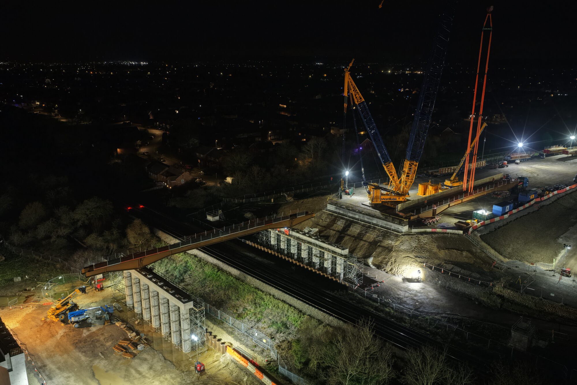 SEALR first span is in place and being secured. The second span can be see on the right hand side of the image.